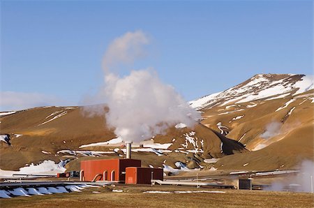 steam power plant - Krafla geothermal power station near Lake Myvatn, Reykjahlid, Iceland, Polar Regions Stock Photo - Rights-Managed, Code: 841-03673792