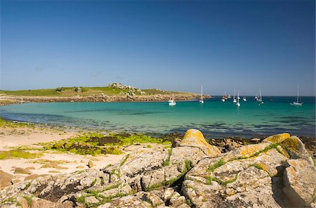 sailing ocean islands - A sheltered bay on the island of St. Agnes, The Scilly Isles, United Kingdom, Europe Stock Photo - Rights-Managed, Code: 841-03867805