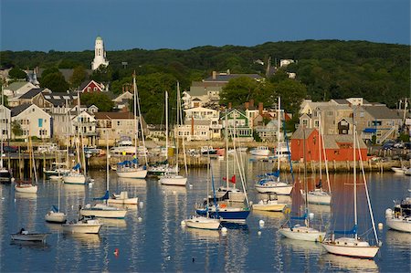 An early morning view of Rockport harbour, Rockport, Massachussetts, New England, United States of America, North America Stock Photo - Rights-Managed, Code: 841-03867867