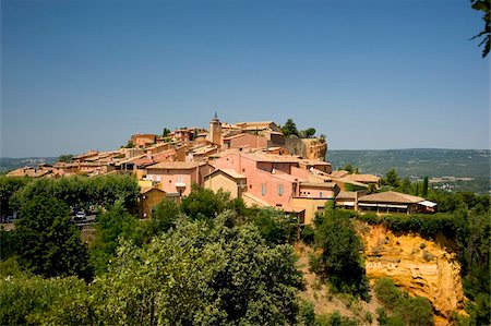 The hilltop ochre coloured village of Rousillon, Vaucluse, Provence, France, Europe Stock Photo - Rights-Managed, Code: 841-03867872