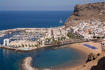 Puerto and Playa Mogan, Grand Canary, Canary Islands, Spain, Atlantic, Europe Stock Photo - Rights-Managed, Code: 841-03867935