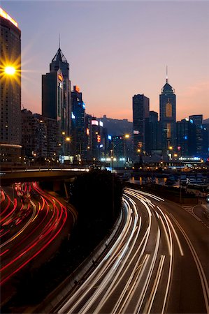 City skyline with IFC Tower at dusk, Hong Kong, China, Asia Stock Photo - Rights-Managed, Code: 841-03867946