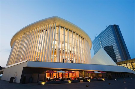 Philharmonie concert hall, modern architecture of the EU district on Kirchberg Plateau, Luxembourg City, Grand Duchy of Luxembourg, Europe Stock Photo - Rights-Managed, Code: 841-03868342