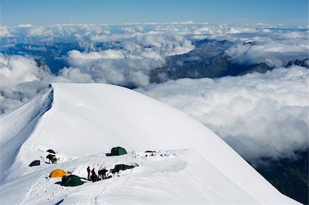 Camping at 4000m, above Chamonix Valley, Mont Blanc, Chamonix, French Alps, France, Europe Stock Photo - Rights-Managed, Code: 841-03868477