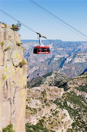 Cable car at Barranca del Cobre (Copper Canyon), Chihuahua state, Mexico, North America Foto de stock - Con derechos protegidos, Código: 841-03868541