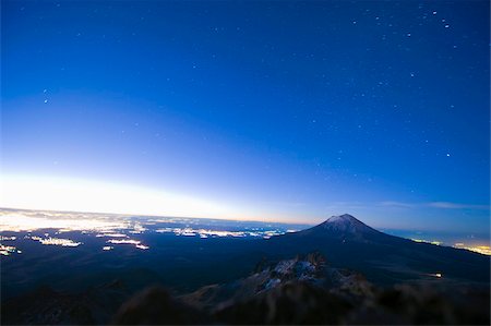 sierra nevada - Volcan de Popocatepetl, 5452m, du Volcan de Iztaccíhuatl, 5220m, Sierra Nevada, au Mexique, en Amérique du Nord Photographie de stock - Rights-Managed, Code: 841-03868664