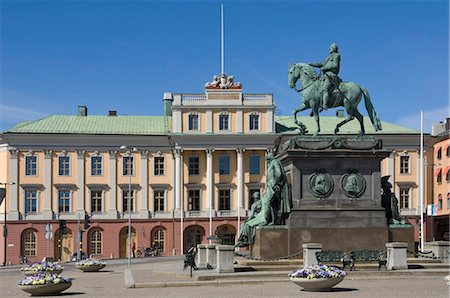 famous statues with horses - Gustav Adolf's statue and the Medelhavs Museum, Stockholm, Sweden, Scandinavia, Europe Stock Photo - Rights-Managed, Code: 841-03868805