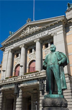 Die Statue des Bjornson, Dramatiker, außerhalb Europas, Nationaltheater Oslo, Norwegen, Skandinavien, Stockbilder - Lizenzpflichtiges, Bildnummer: 841-03868816