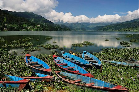 pokhara - Phewa Tal (lac Phewa), Pokhara, Gandaki, région de l'Ouest (Pashchimanchal), Népal, Asie Photographie de stock - Rights-Managed, Code: 841-03868879