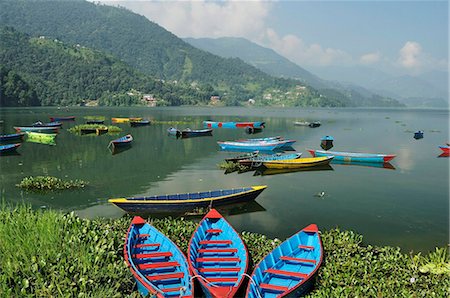 pokhara - Phewa Tal (lac Phewa), Pokhara, Gandaki, région de l'Ouest (Pashchimanchal), Népal, Asie Photographie de stock - Rights-Managed, Code: 841-03868893