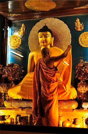 standing buddhist monk - Inside the Mahabodhi Temple, UNESCO World Heritage Site, Bodh Gaya (Bodhgaya), Gaya District, Bihar, India, Asia Stock Photo - Rights-Managed, Code: 841-03868909