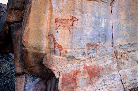 Rock art, Tsodilo Hills, UNESCO World Heritage Site, Ngamiland, Botswana, Africa Stock Photo - Rights-Managed, Code: 841-03869483