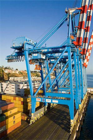 Cranes in the Container Port, Valparaiso, Chile, South America Stock Photo - Rights-Managed, Code: 841-03869570