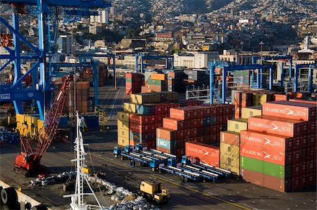 Crane in the Container Port, Valparaiso, Chile, South America Stock Photo - Rights-Managed, Code: 841-03869571