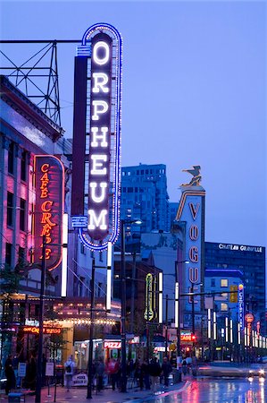 placing - Orpheum Theatre on Granville Street, Vancouver, British Columbia, Canada, North America Stock Photo - Rights-Managed, Code: 841-03869606