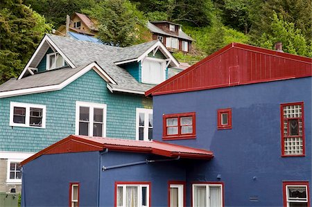 Houses in Juneau, Southeast Alaska, United States of America, North America Stock Photo - Rights-Managed, Code: 841-03869621