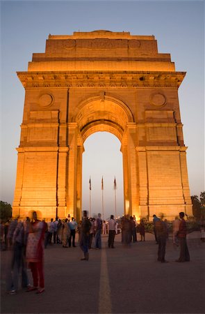 India Gate illuminated in evening, New Delhi, India, Asia Stock Photo - Rights-Managed, Code: 841-03869640