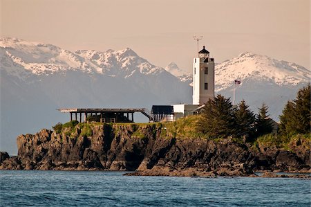 frederick sound - Five Finger Lighthouse in the Five Finger Islands area of Frederick Sound, Southeast Alaska, United States of America, North America Stock Photo - Rights-Managed, Code: 841-03869806