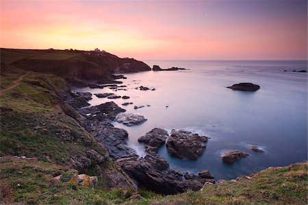 Cap Lizard et Polpeor Cove à l'aube, la péninsule de Lizard, Cornwall, Angleterre, Royaume-Uni, Europe Photographie de stock - Rights-Managed, Code: 841-03869977