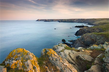 Looking north towards Kynance Cove from Lizard Point, the most southerly point in mainland Britain, Cornwall, England, United Kingdom, Europe Stock Photo - Rights-Managed, Code: 841-03869978