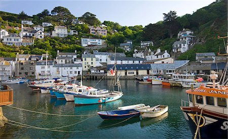 polperro - Fishing boats in Polperro Harbour, Polperro, Cornwall, England, United Kingdom, Europe Stock Photo - Rights-Managed, Code: 841-03870014