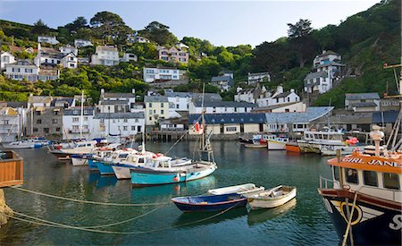 polperro cornwall england - Fishing boats in Polperro Harbour, Polperro, Cornwall, England, United Kingdom, Europe Stock Photo - Rights-Managed, Code: 841-03870014