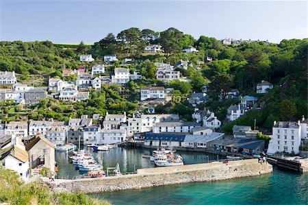 polperro cornwall england - Harbour and village, Polperro, Cornwall, England, United Kingdom, Europe Stock Photo - Rights-Managed, Code: 841-03870017