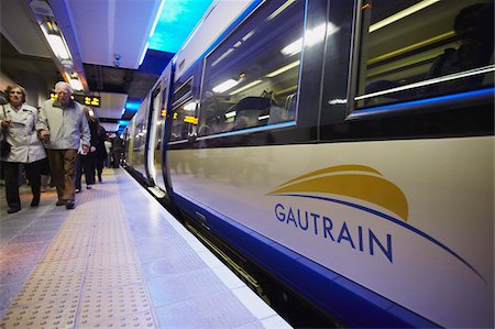 railway station platform - High speed Gautrain at Sandton station, Sandton, Johannesburg, Gauteng, South Africa, Africa Stock Photo - Rights-Managed, Code: 841-03870046