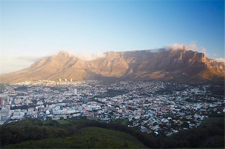 Vue sur Table Mountain et le City Bowl, Cape Town, Western Cape, Afrique du Sud, Afrique Photographie de stock - Rights-Managed, Code: 841-03870079