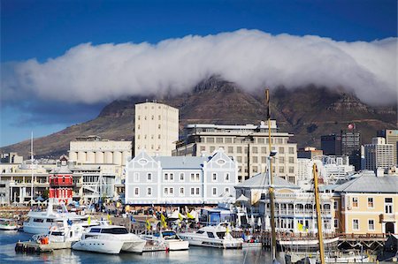 placing - Victoria and Alfred Waterfront with Table Mountain in background, Cape Town, Western Cape, South Africa, Africa Stock Photo - Rights-Managed, Code: 841-03870091