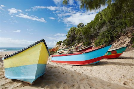 Pêche des bateaux sur la plage, Tofo, Inhambane, au Mozambique, en Afrique Photographie de stock - Rights-Managed, Code: 841-03870123