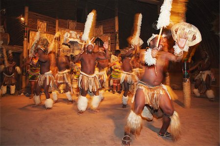 Dancers performing traditional Zulu dance, Shakaland, Eshowe, Zululand, KwaZulu-Natal, South Africa, Africa Stock Photo - Rights-Managed, Code: 841-03870147