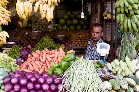 Marché aux légumes, Chalai, Trivandrum, Kerala, Inde, Asie Photographie de stock - Rights-Managed, Code: 841-03870208