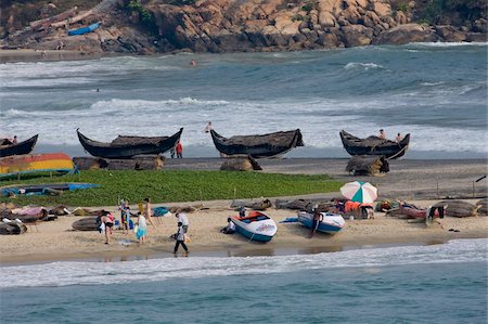 fishing boats in kerala - Vizhinjam beach, Trivandrum, Kerala, India, Asia Stock Photo - Rights-Managed, Code: 841-03870219