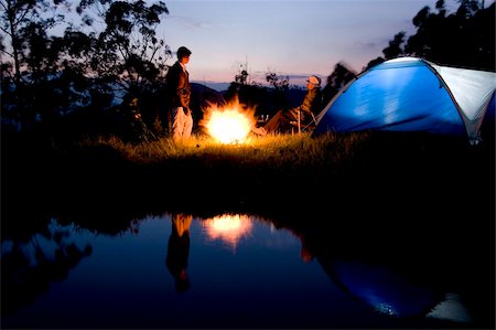 fire camping men - Camping and camp fire, Meesapuli, Munnar, Kerala, India, Asia Stock Photo - Rights-Managed, Code: 841-03870247