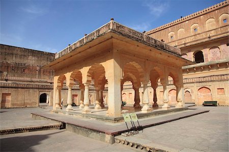 rajasthan - Cour de la Reine, Palais de Fort d'Amber, Jaipur, Rajasthan, Inde, Asie Photographie de stock - Rights-Managed, Code: 841-03870347