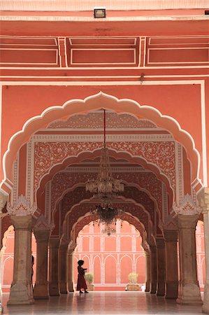 palacio de la ciudad - City Palace, Jaipur, Rajasthan, India, Asia Foto de stock - Con derechos protegidos, Código: 841-03870351