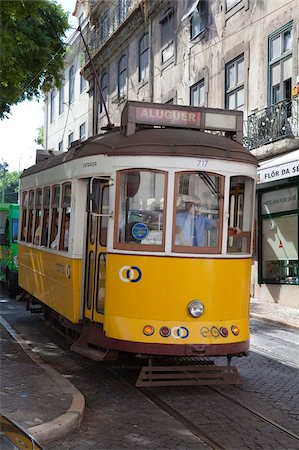 Tram in the Alfama district, Lisbon, Portugal, Europe Stock Photo - Rights-Managed, Code: 841-03870512