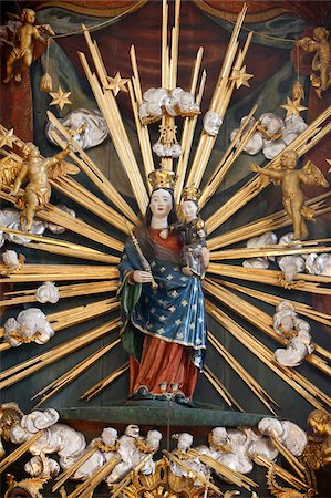 Virgin Mary on Baroque Altar, Mauer bei Melk church, Mauer bei Melk, Lower Austria, Europe Stock Photo - Rights-Managed, Code: 841-03870528