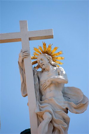 Christ and the cross, Resurrection, Melk Abbey, Melk, Lower Austria, Austria, Europe Stock Photo - Rights-Managed, Code: 841-03870534