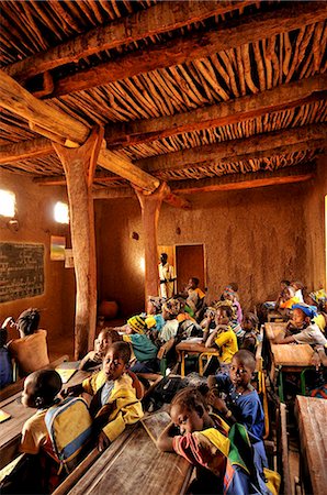 Village school, Youga-Na, Dogon area, Mali, West Africa, Africa Foto de stock - Con derechos protegidos, Código: 841-03870542