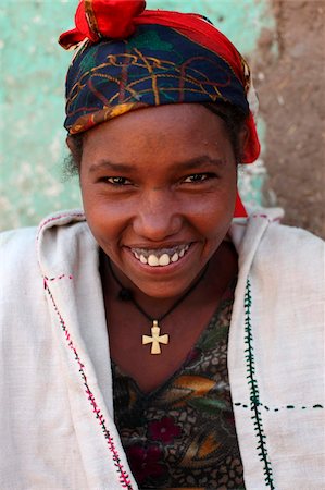ethiopie - Lalibela girl, Lalibela, Wollo, Ethiopia, Africa Foto de stock - Con derechos protegidos, Código: 841-03870565