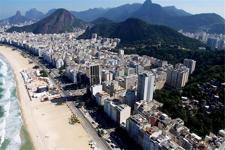 playa copacabana - View of Copacabana from a helicopter, Rio de Janeiro, Brazil, South America Foto de stock - Con derechos protegidos, Código: 841-03870787