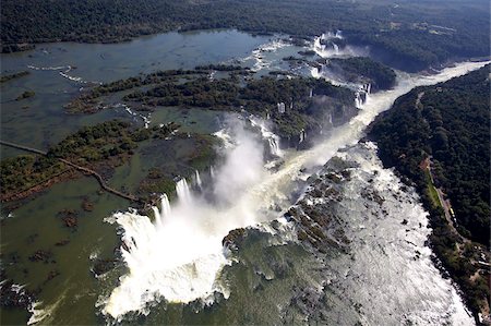 south america nature - View of the Iguassu Falls from a helicopter, UNESCO World Heritage Site, Brazil, South America Stock Photo - Rights-Managed, Code: 841-03870797