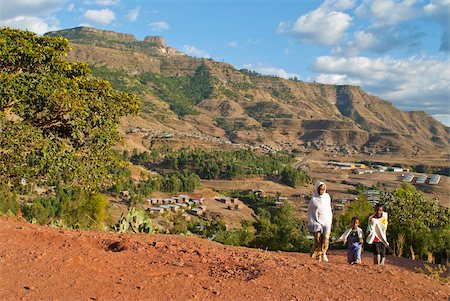 ethiopia girl - Young children walking through the beautiful scenery around Lalibela, Ethiopia, Africa Stock Photo - Rights-Managed, Code: 841-03871072