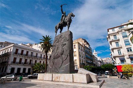 placing - The statue of Abdel Kader at Place Abdel Kader, Algiers, Algeria, North Africa, Africa Stock Photo - Rights-Managed, Code: 841-03871089