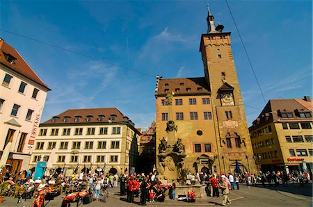 simsearch:841-03518167,k - Historic town square of Wurzburg, Franconia, Bavaria, Germany, Europe Stock Photo - Rights-Managed, Code: 841-03871286