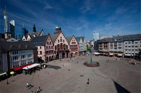 deutschland - Das Romerberg Plaza, eines der wichtigsten Wahrzeichen in Frankfurt Am Main, Hessen, Deutschland, Europa Stockbilder - Lizenzpflichtiges, Bildnummer: 841-03871309