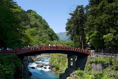 Famous Futarasan Shrine Shinkyo (Sacred Bridge) in the town of Nikko, Tochigi Prefecture, Japan, Asia Stock Photo - Rights-Managed, Code: 841-03871368