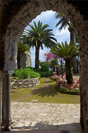 ravello - Jardins de la villa Rufolo à Ravello, Amalfi Coast, patrimoine mondial de l'UNESCO, Campanie, Italie, Europe Photographie de stock - Rights-Managed, Code: 841-03871630